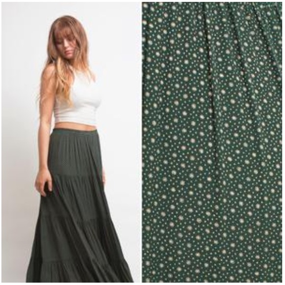 Vintage Dresses & Skirts - Vintage ditsy floral tiered maxi skirt